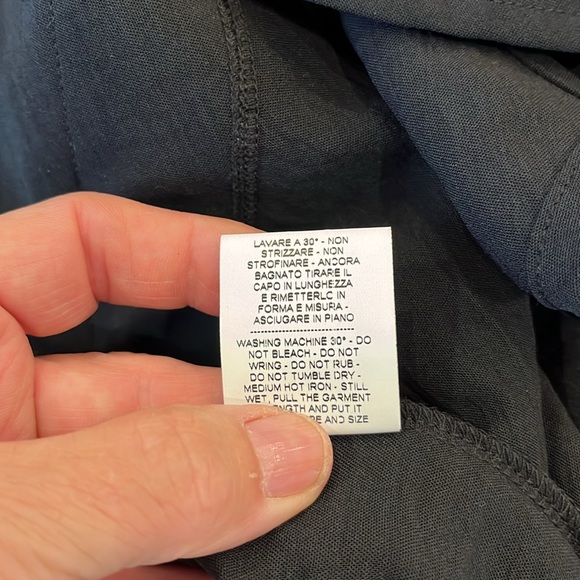 NWT black Peruzzi drop sleeve handkerchief hem tunic with silver & gold accents - Picture 13 of 13